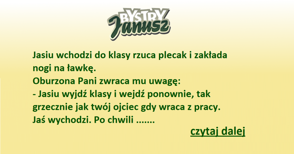 Dowcip: Jasiu w szkole :) – Czu.pl – Najlepsze kawały w sieci